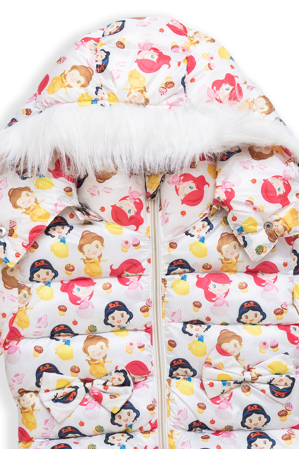 SnowBunny Winter Puffer Jacket with Faux-Fur Hood for baby girls