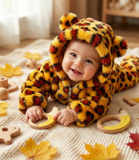 Baby Plush Animal Hooded Romper