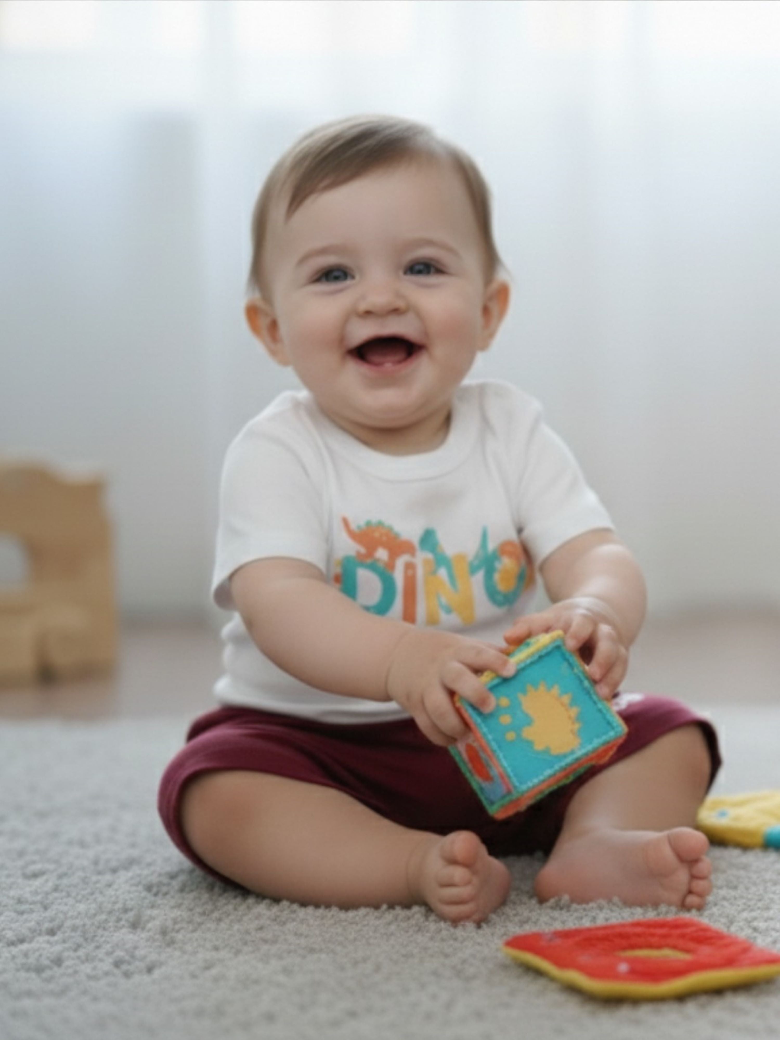 Baby Dinos Print Cotton Set (T-Shirt & Shorts) – Soft Summer Outfit