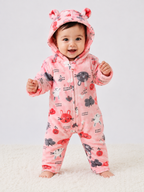 Zipper Cozy Romper - Cat Print
