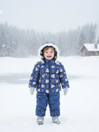 SnowBunny Winter Puffer Jacket with Faux-Fur Hood for baby girls