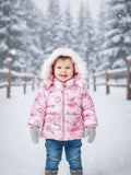 SnowBunny Winter Puffer Jacket with Faux-Fur Hood for baby girls