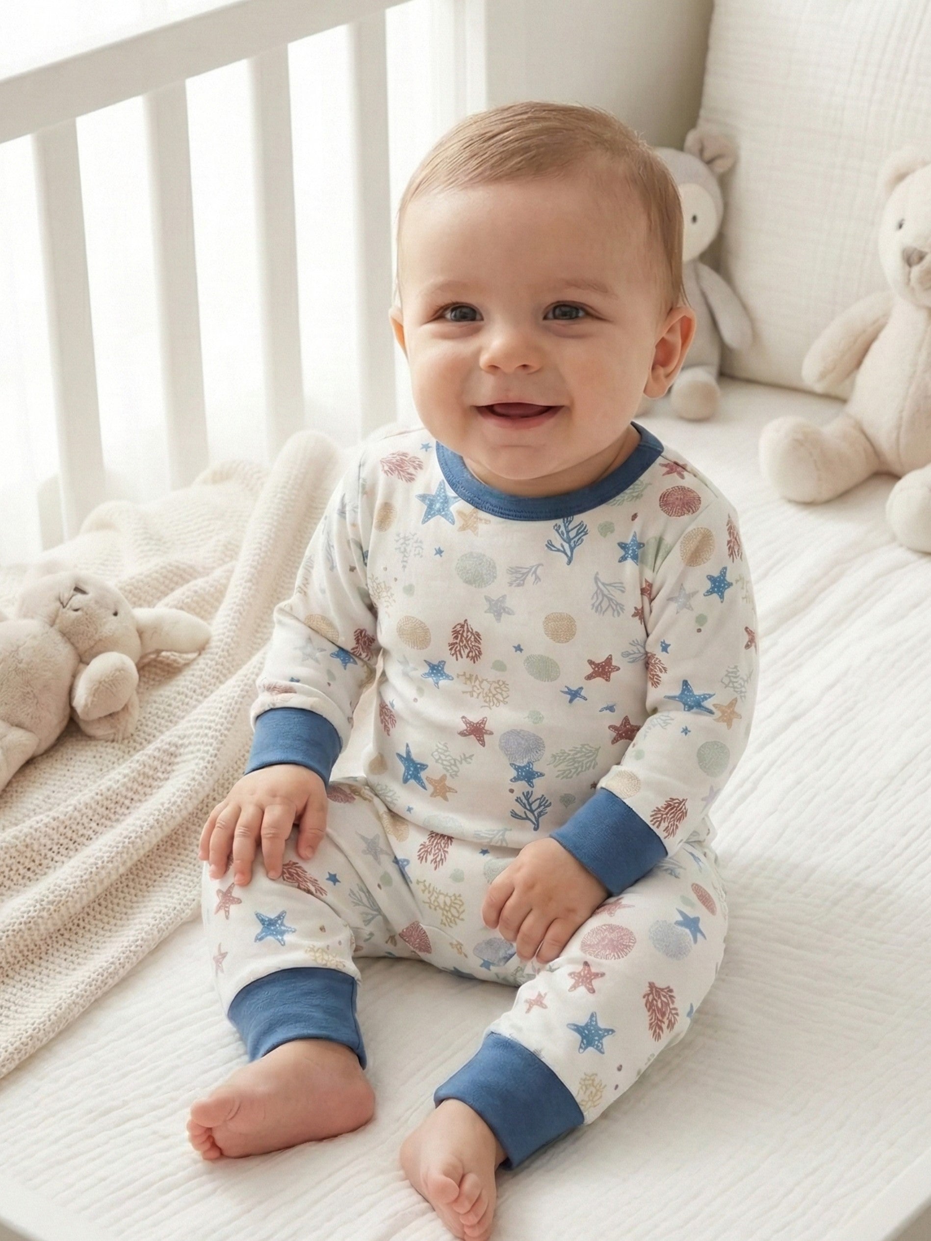 Kucci Full-sleeve, Printed Cotton Rompers (Pack of 2)