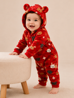 Zipper Cozy Romper - Cat Print