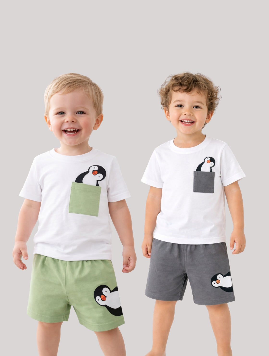 Little Waddlers™ Premium Cotton Penguin Co-Ord Set (Pack Of 2)