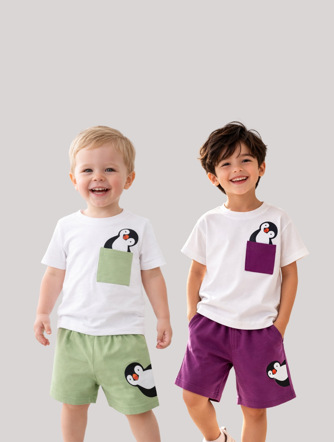 Little Waddlers™ Premium Cotton Penguin Co-Ord Set (Pack Of 2)