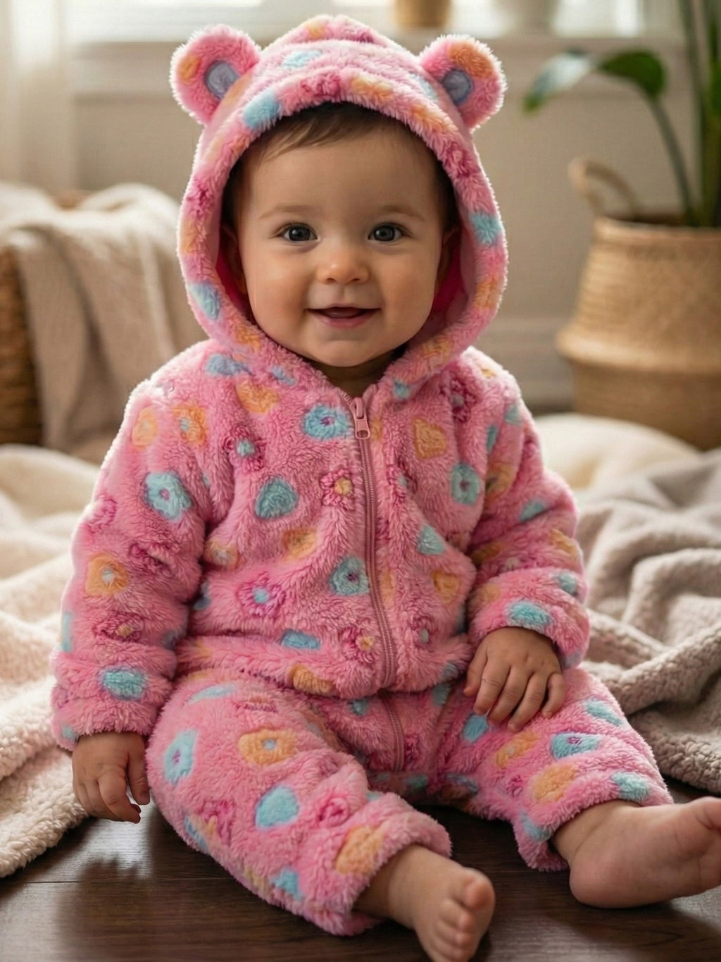 Double-Layer Fleece Winter Baby Romper Fo New Born Baby