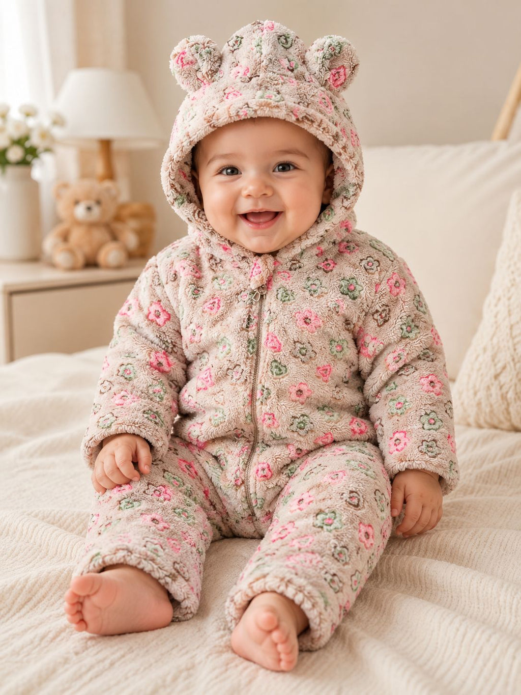 Double-Layer Fleece Winter Baby Romper Fo New Born Baby