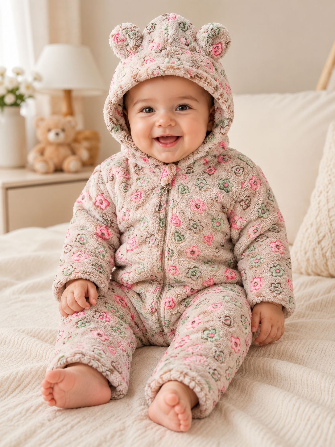 Double-Layer Fleece Winter Baby Romper Fo New Born Baby