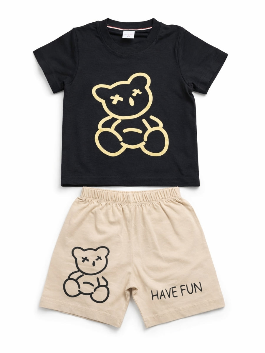 Happy Bear Cotton Set ( Shorts + T-shirt )