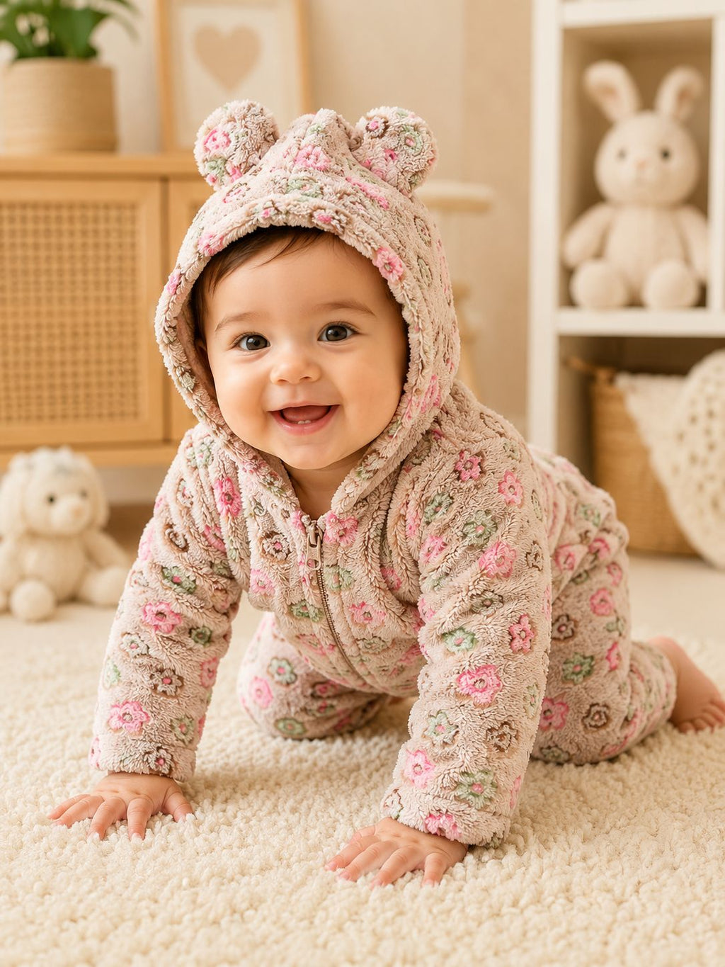 Double-Layer Fleece Winter Baby Romper Fo New Born Baby