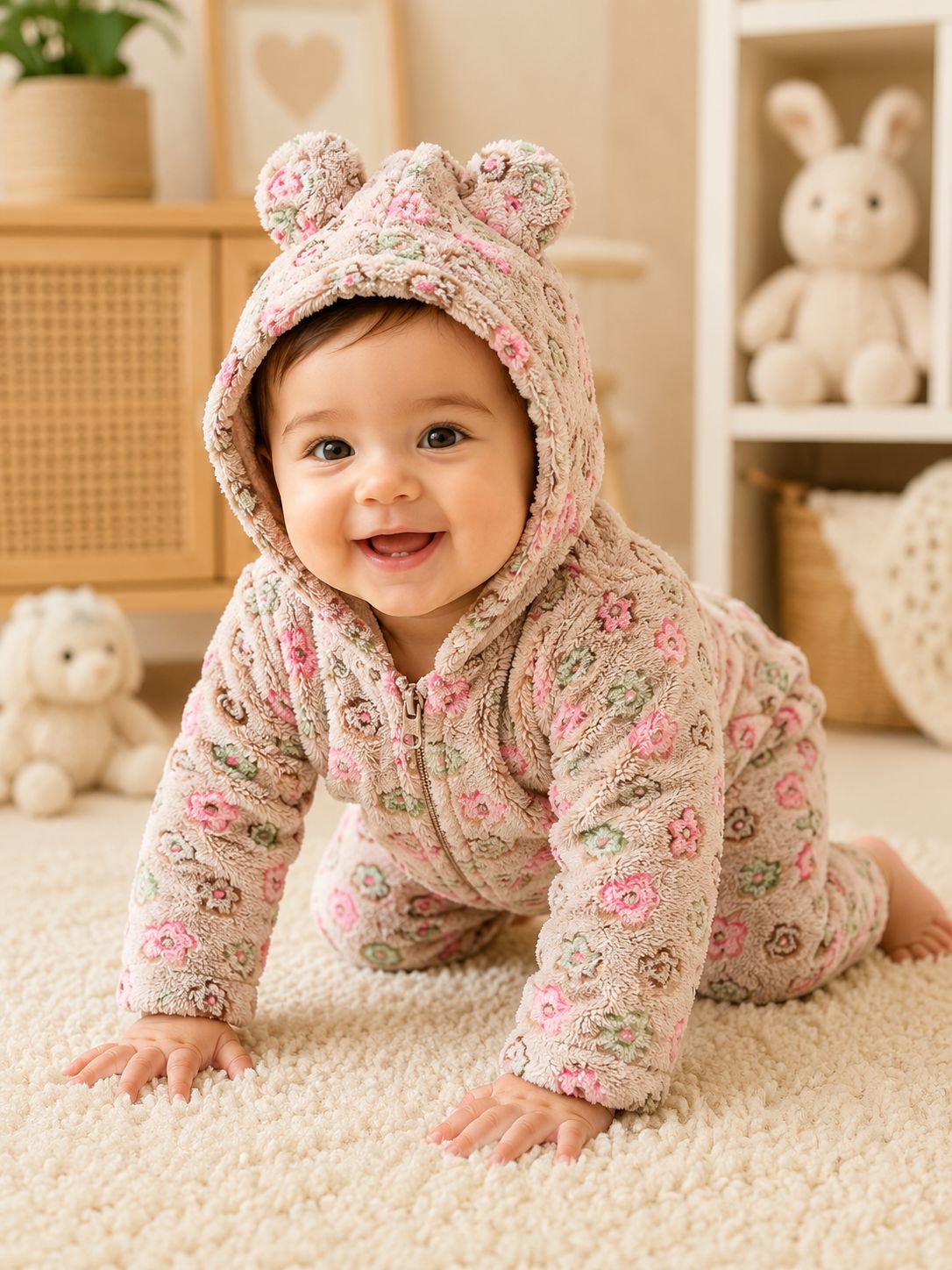 Double-Layer Fleece Winter Baby Romper Fo New Born Baby