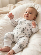 Kucci Full-sleeve, Printed Cotton Rompers - (Pack of 2)