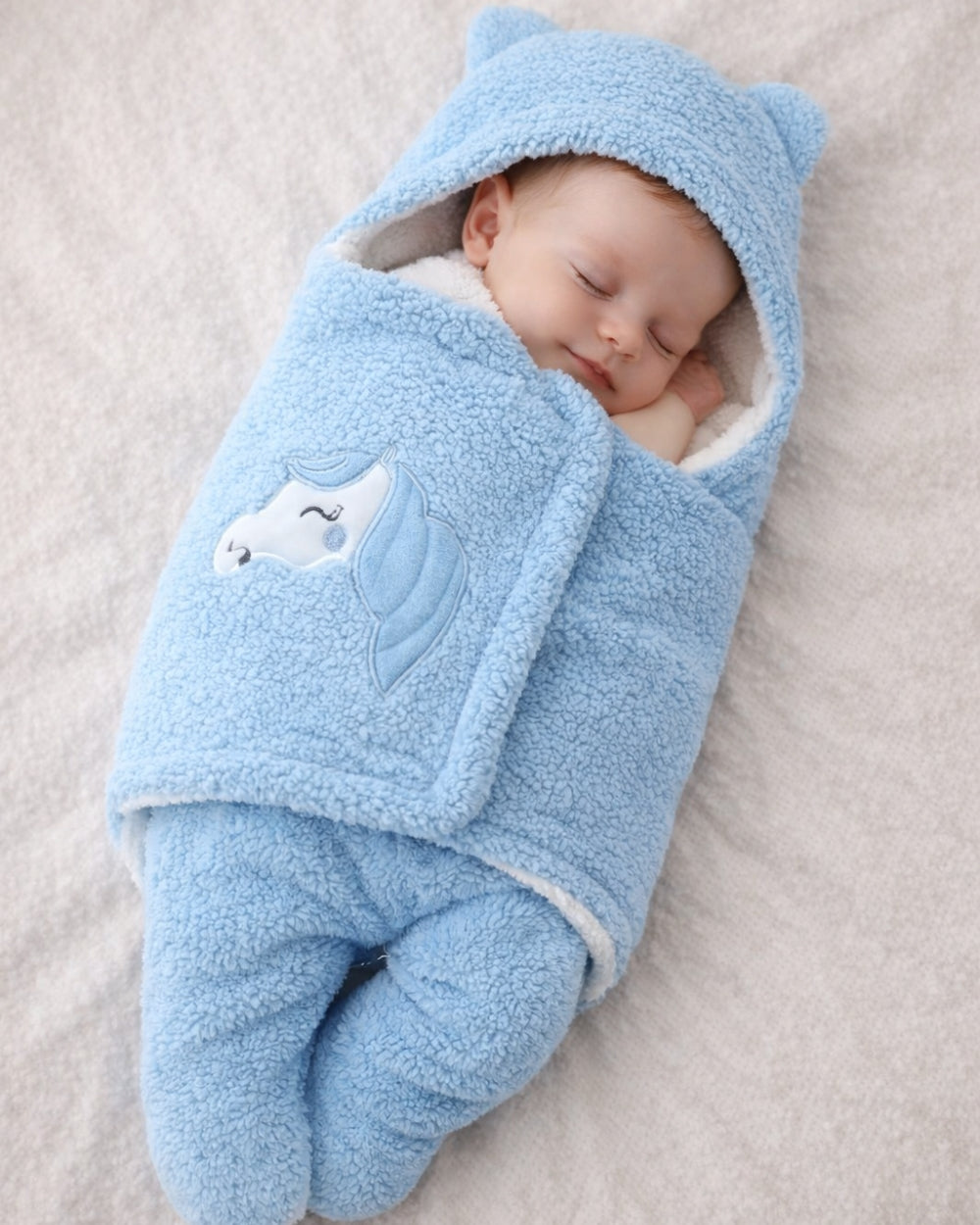 Printed Cotton Hooded Swaddle for New Born