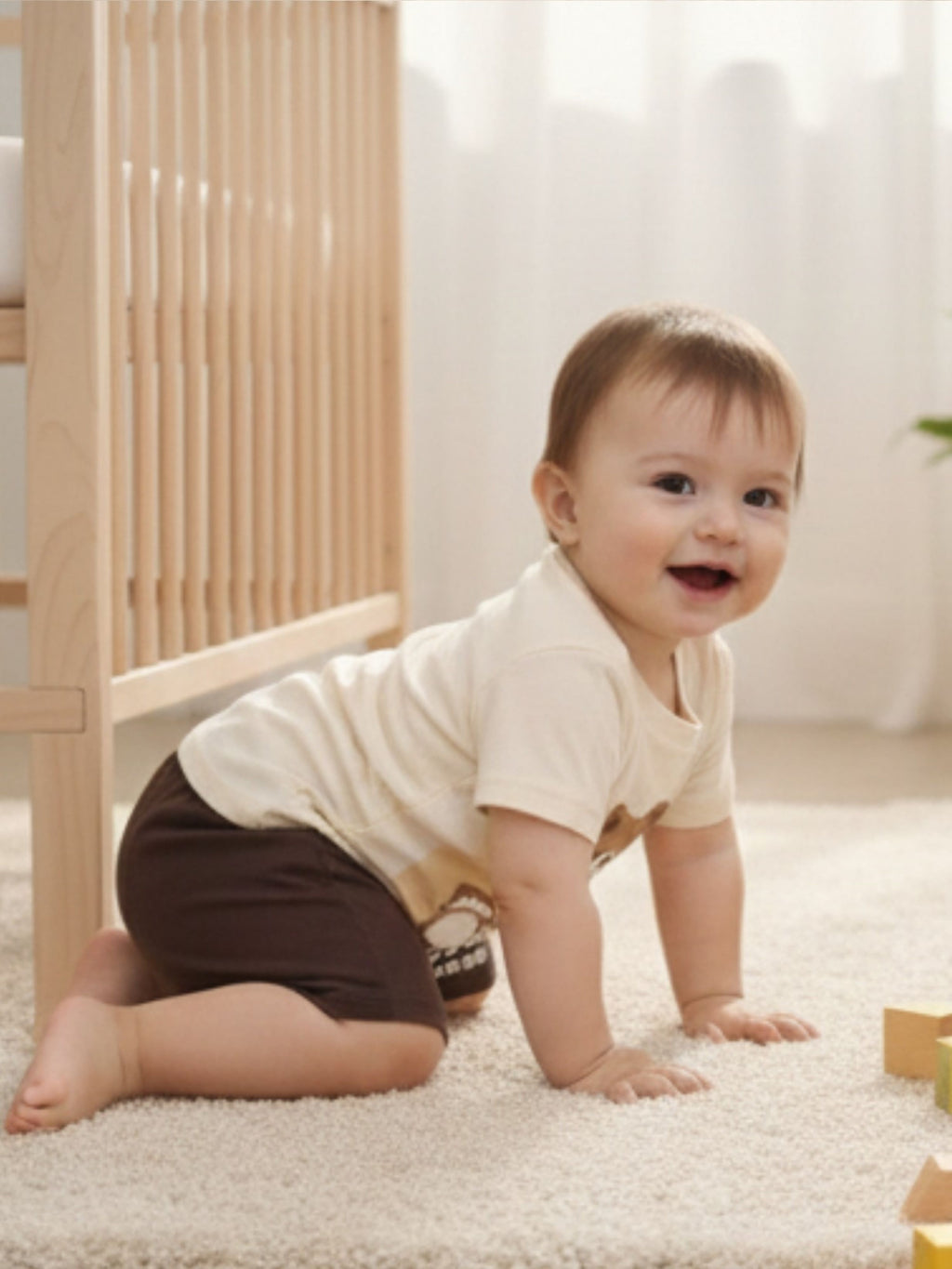 Bear Print Cotton T-Shirt & Shorts Set – Soft Summer Outfit for Baby