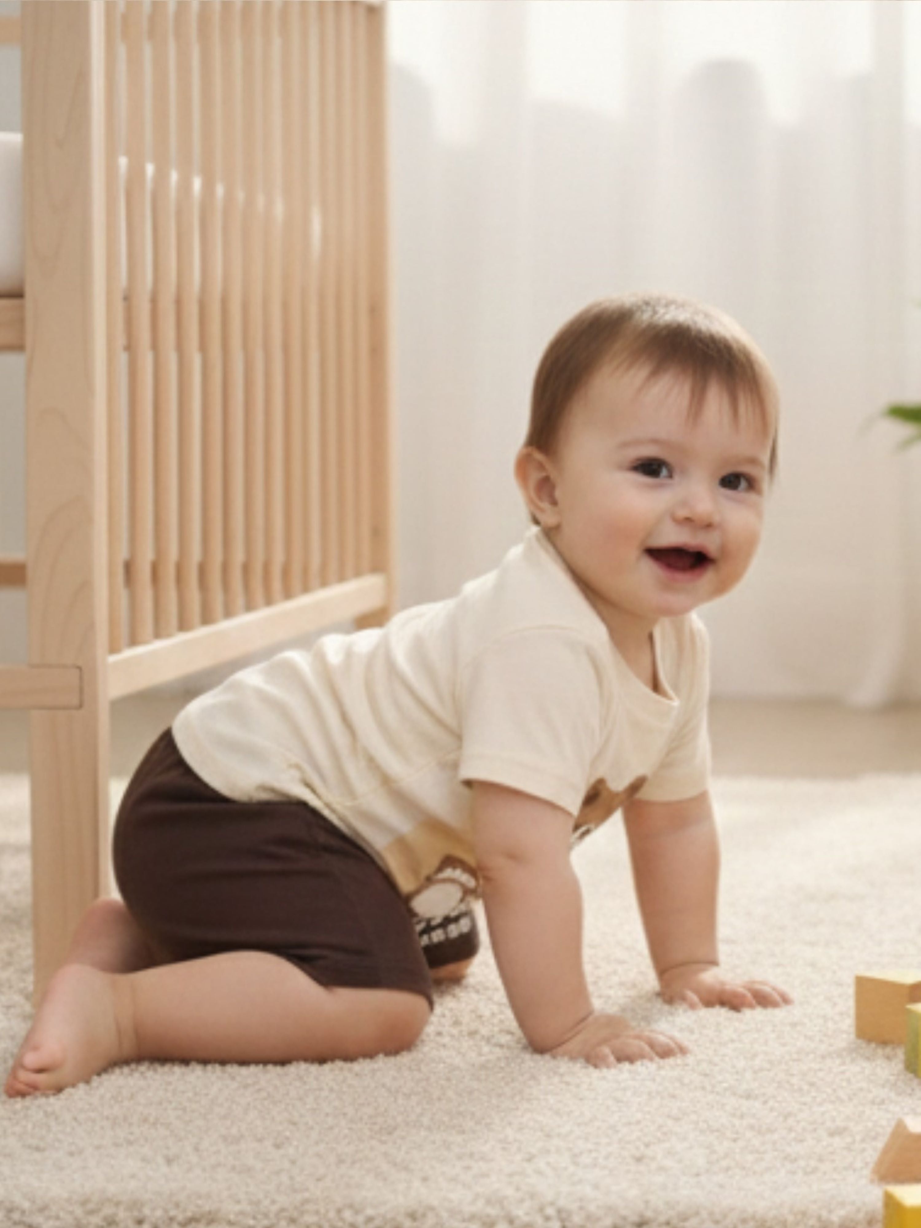 Bear Print Cotton T-Shirt & Shorts Set – Soft Summer Outfit for Baby