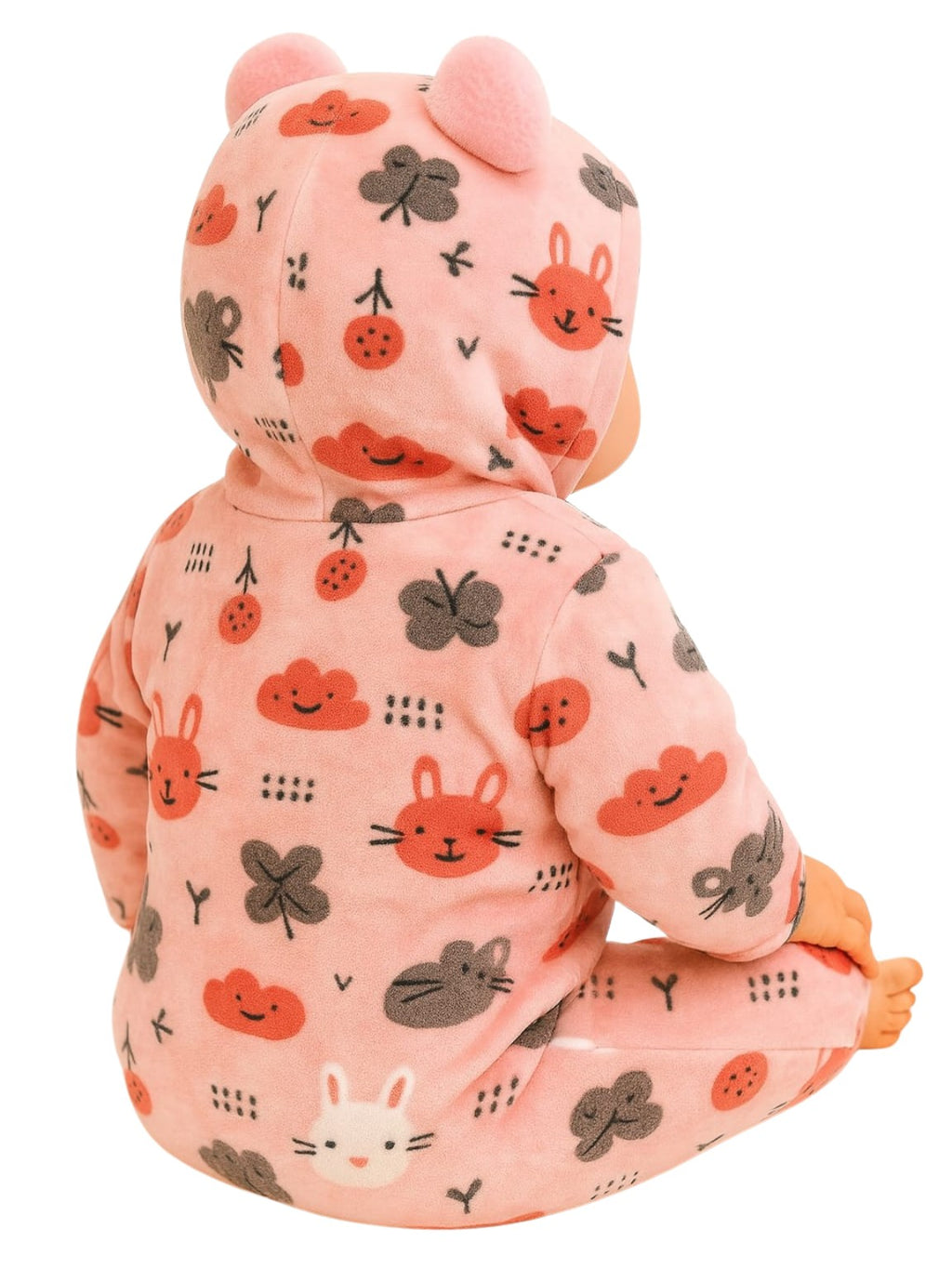 Zipper Cozy Romper - Cat Print