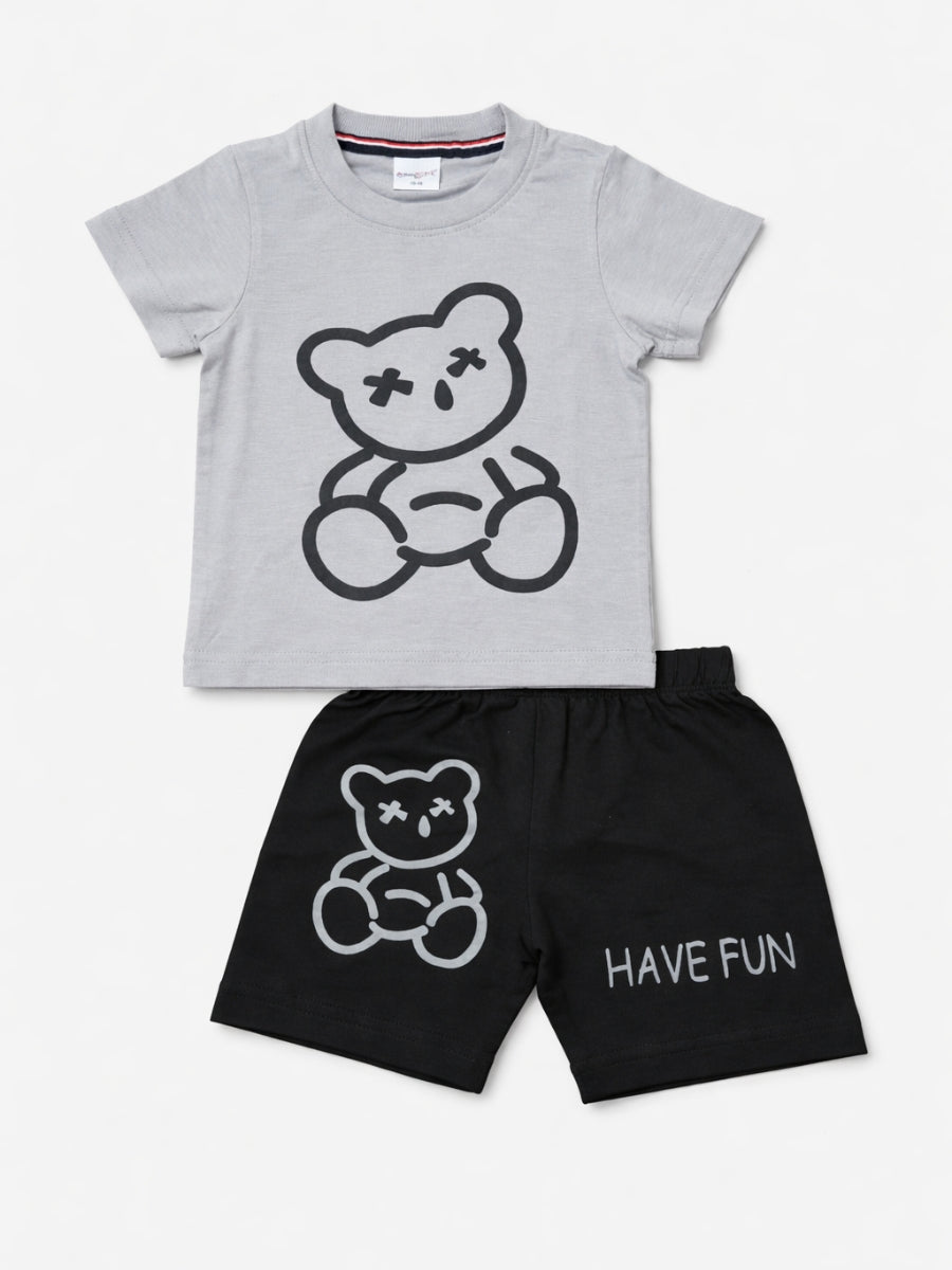 Happy Bear Cotton Set ( Shorts + T-shirt )