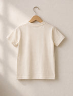 Kids Black Cotton T-Shirt with Teddy Bear Print for Boys & Girls