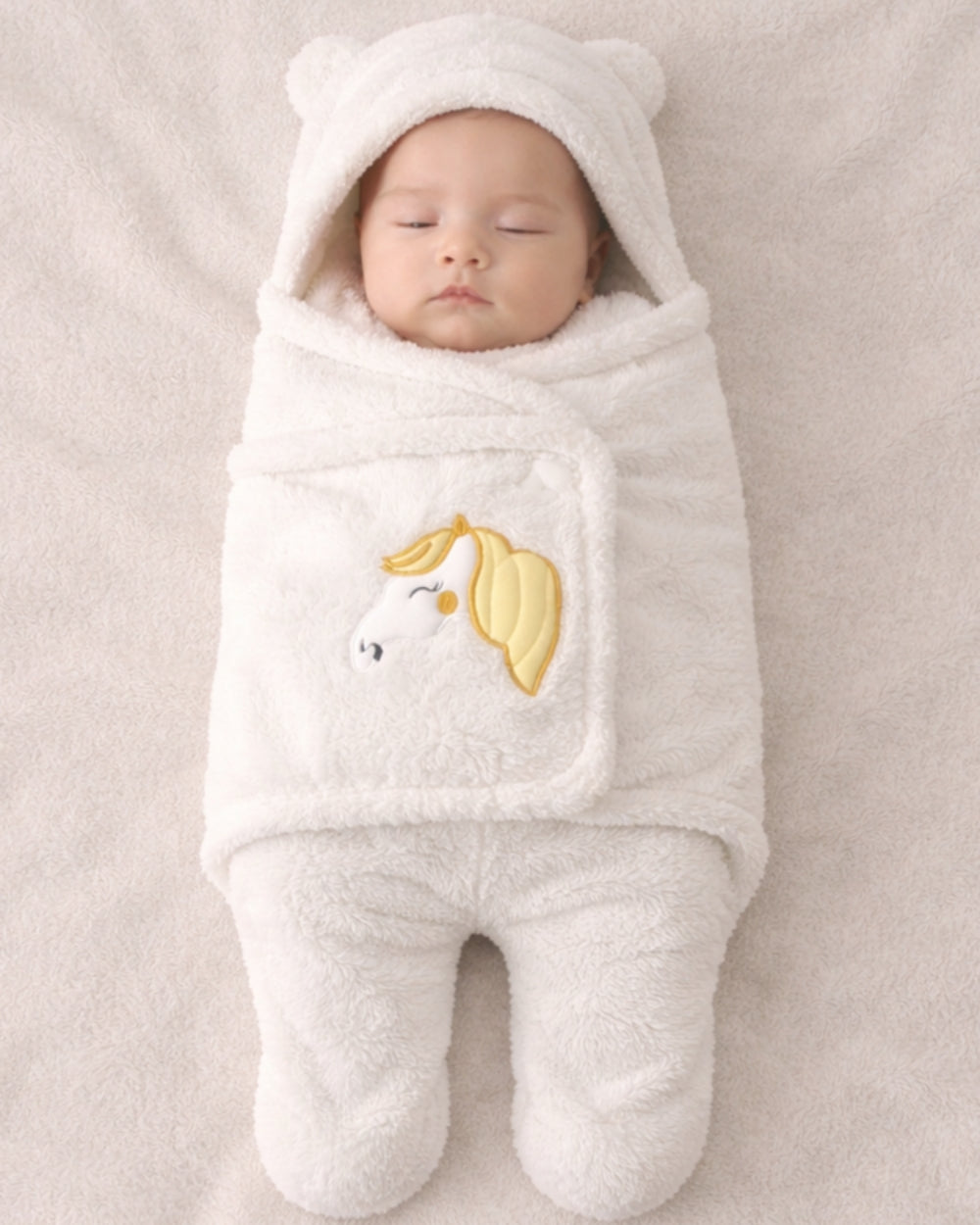 Printed Cotton Hooded Swaddle for New Born