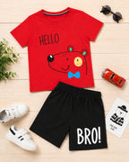 Soft Cotton Bear Printed Baby Wear T-Shirt & Shorts Set