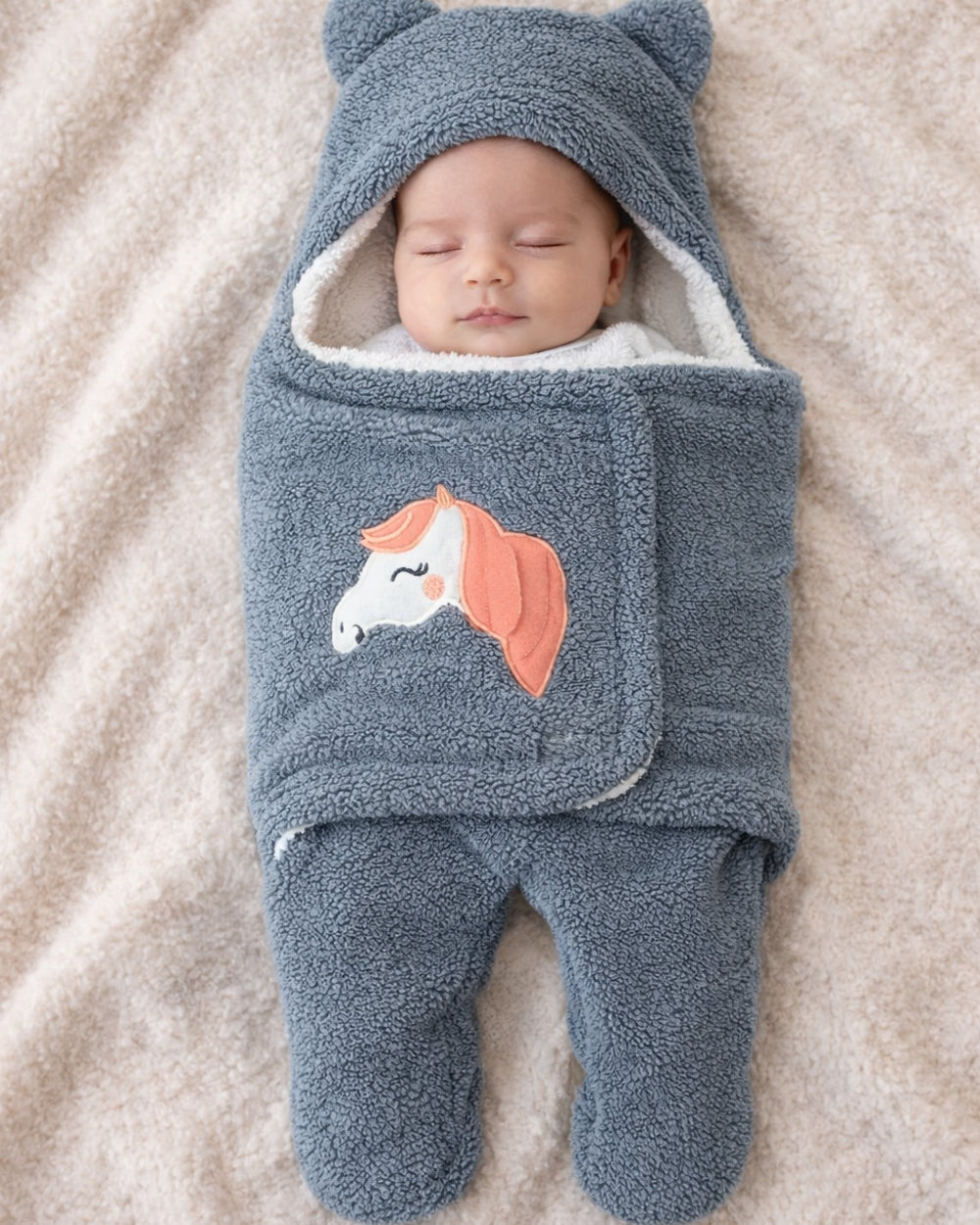 Printed Cotton Hooded Swaddle for New Born