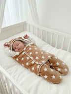 Soft Plush Winter Hooded Star Print Swaddle for Newborns
