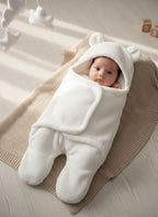 Soft Plush Winter Hooded Swaddle for Newborns