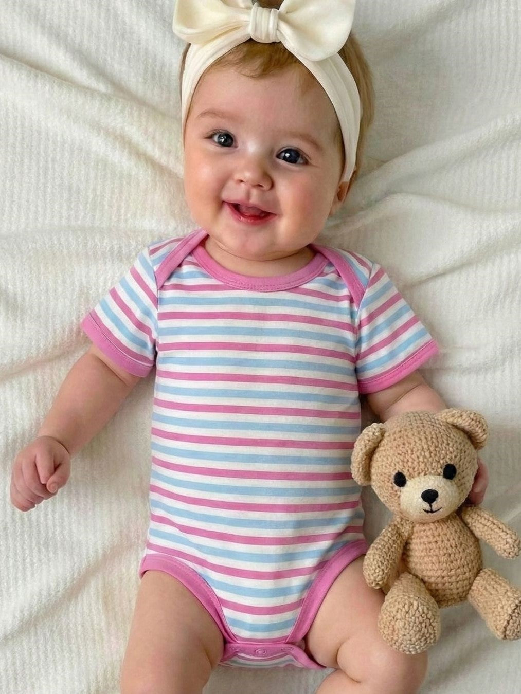 Kucci Short-sleeve, Printed and Plain Cotton Rompers Pack of 3(Pink)