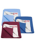 BabyZone Dry Sheet ( Pack Of 3 ) – Waterproof, Soft Cotton, Reusable