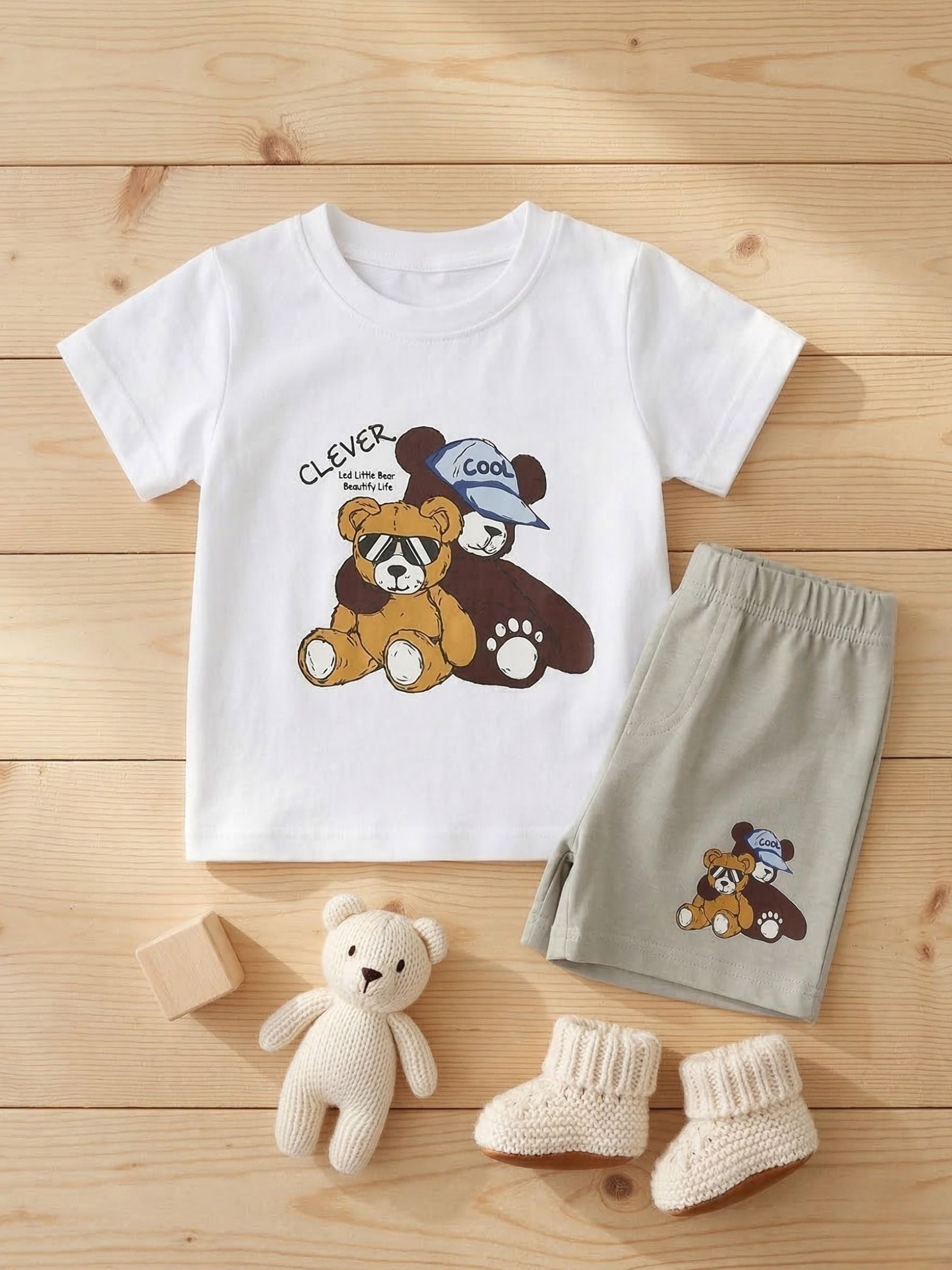 Cool Bear Cotton Set ( Shorts + T-shirts )