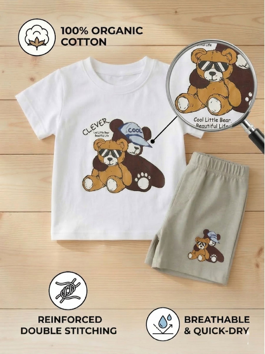 Cool Bear Cotton Set ( Shorts + T-shirts )