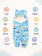 Soft Plush Hooded Printed Swaddle for Newborns