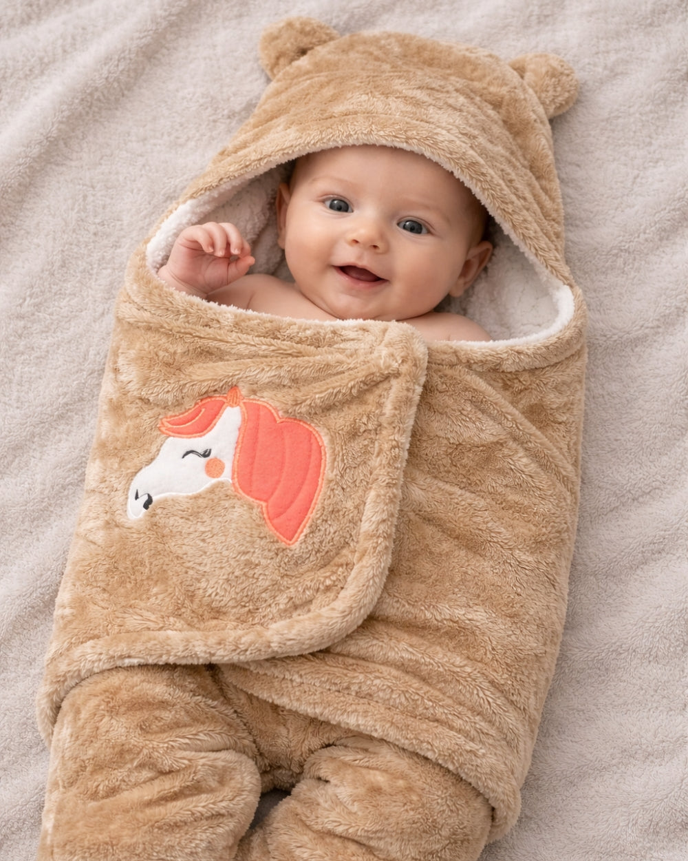 Printed Cotton Hooded Swaddle for New Born