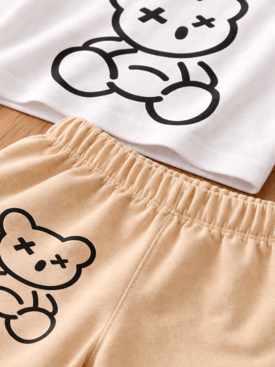 Happy Bear Cotton Set ( Shorts + T-shirt )