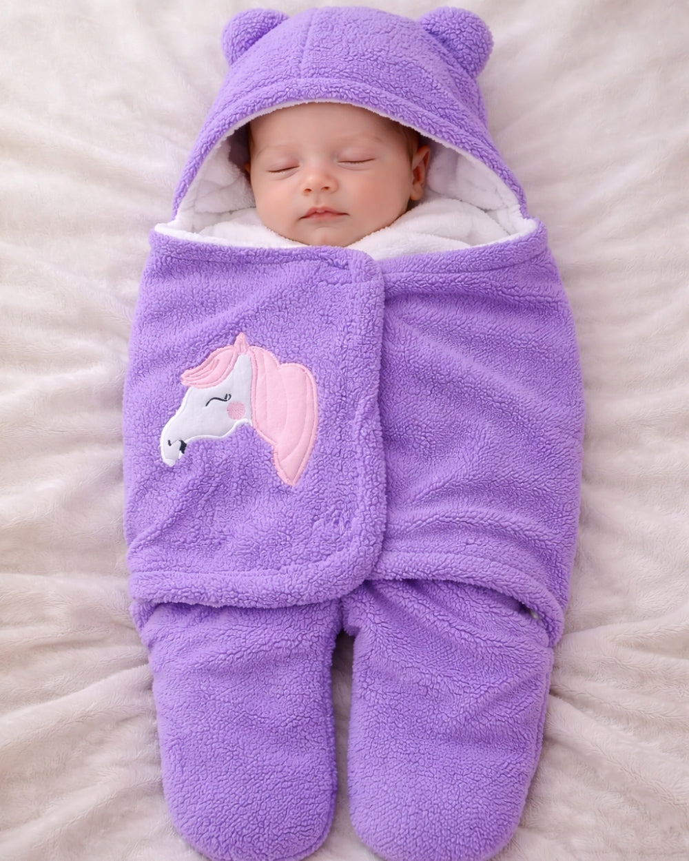 Printed Cotton Hooded Swaddle for New Born