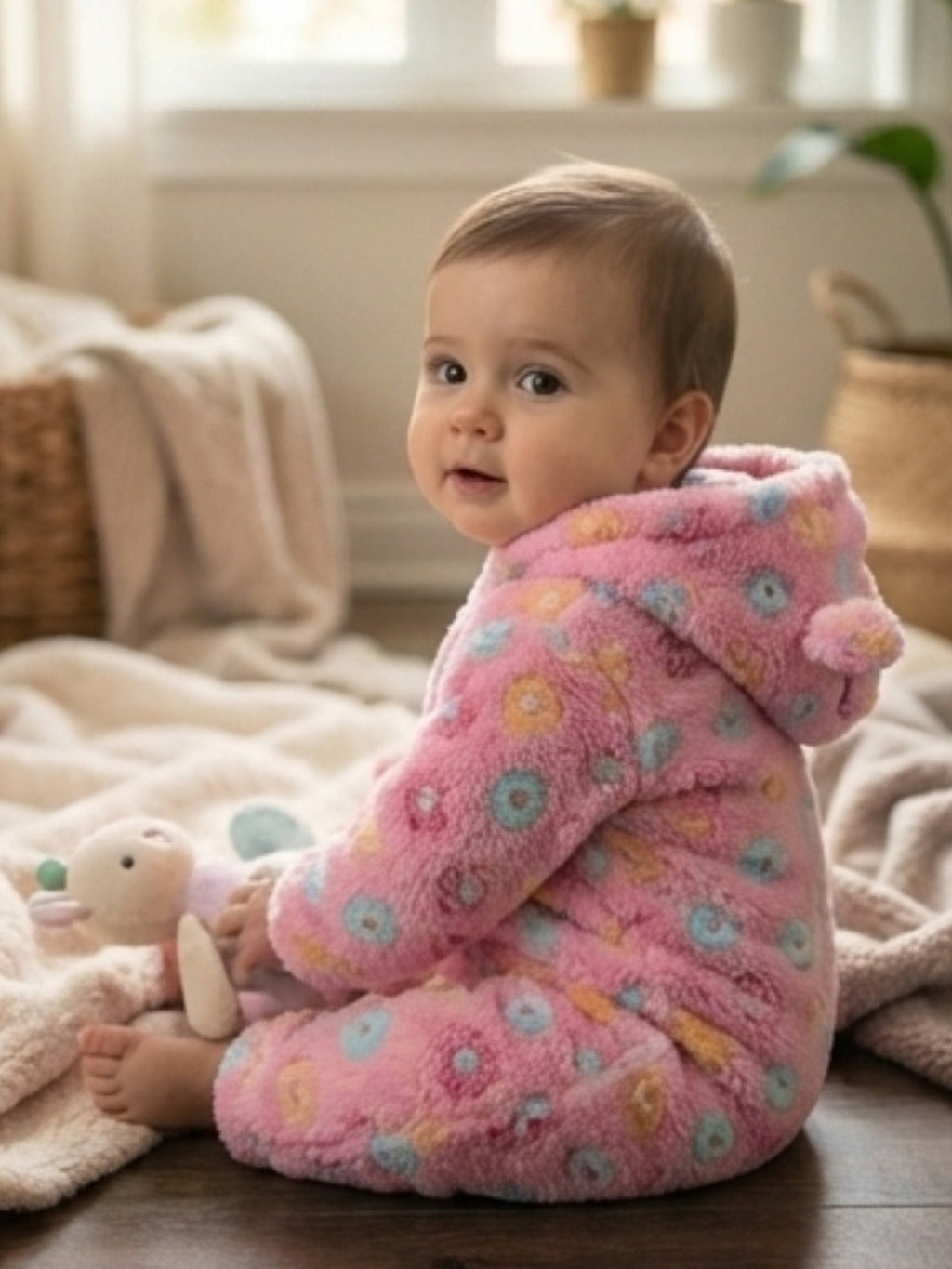 Double-Layer Fleece Winter Baby Romper Fo New Born Baby