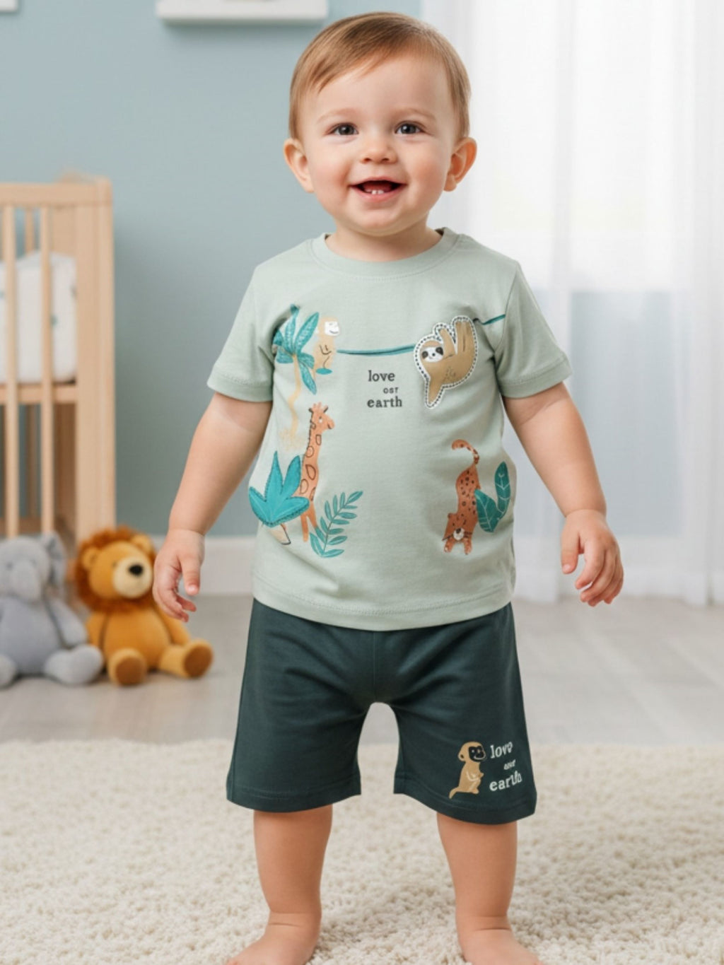 Printed Cotton T-Shirt & Shorts Co-Ord Set – Soft Summer Outfit For Baby