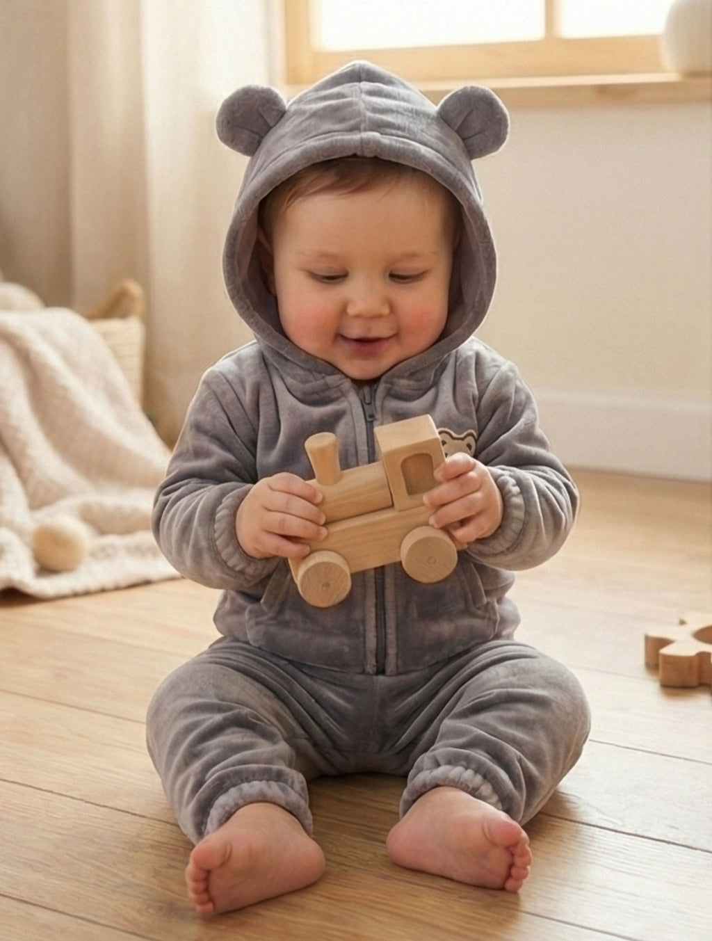 Bear & Bloom – Soft Flannel Teddy Set