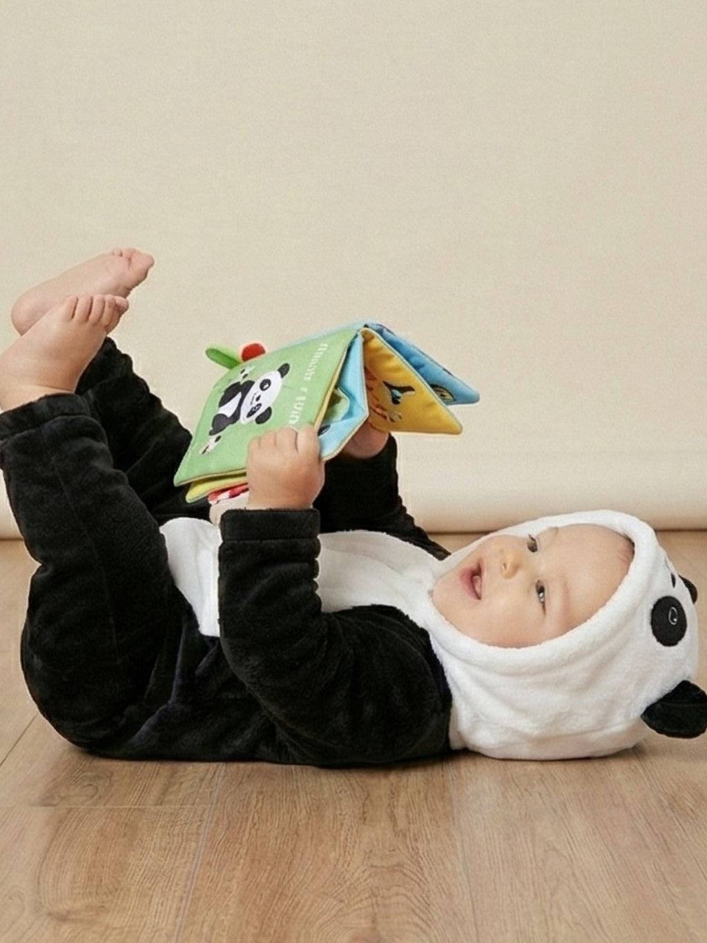Panda Hug Fleece Baby Romper with Hood