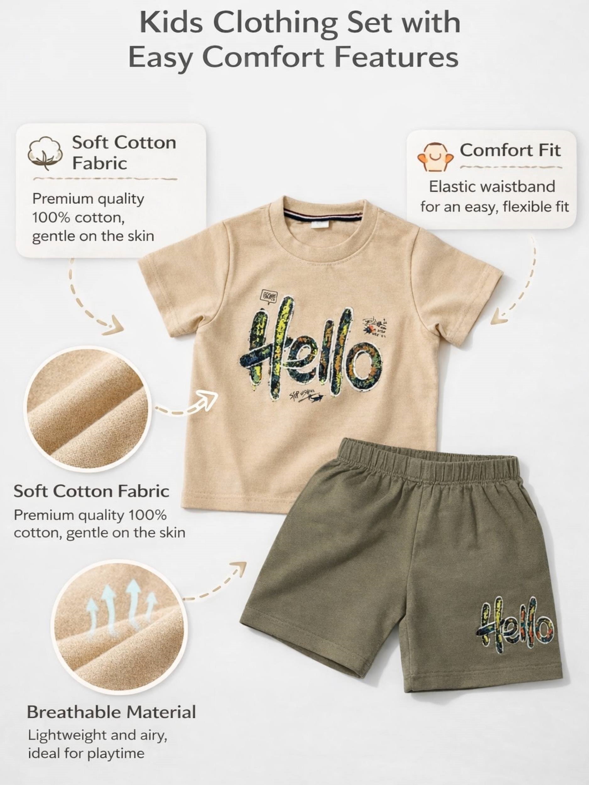 Soft Play Kids Cotton Set ( Shorts + T-shirts )