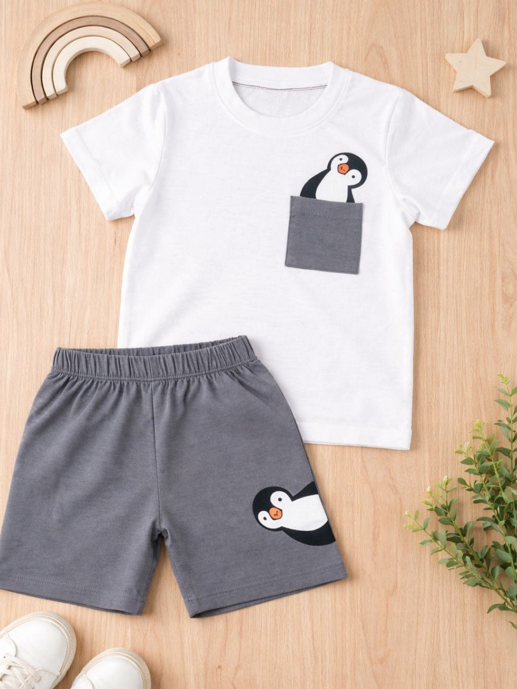 Peek-a-Boo Penguin™ Baby Cotton Set