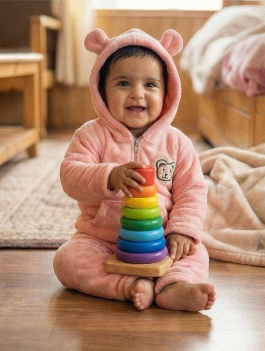 Bear & Bloom – Soft Flannel Teddy Set