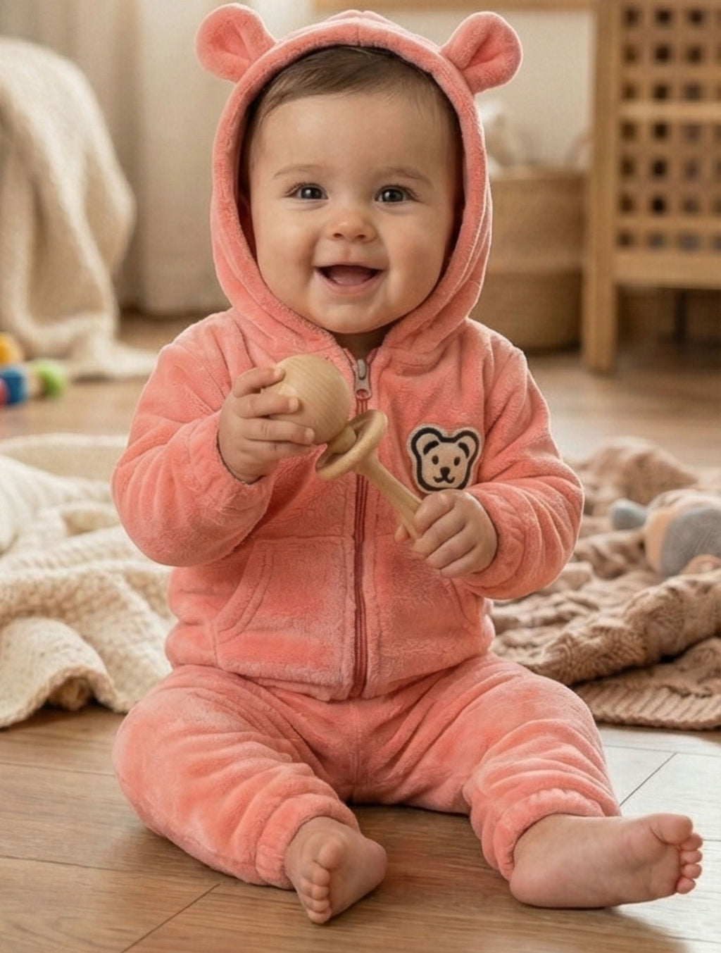 Bear & Bloom – Soft Flannel Teddy Set