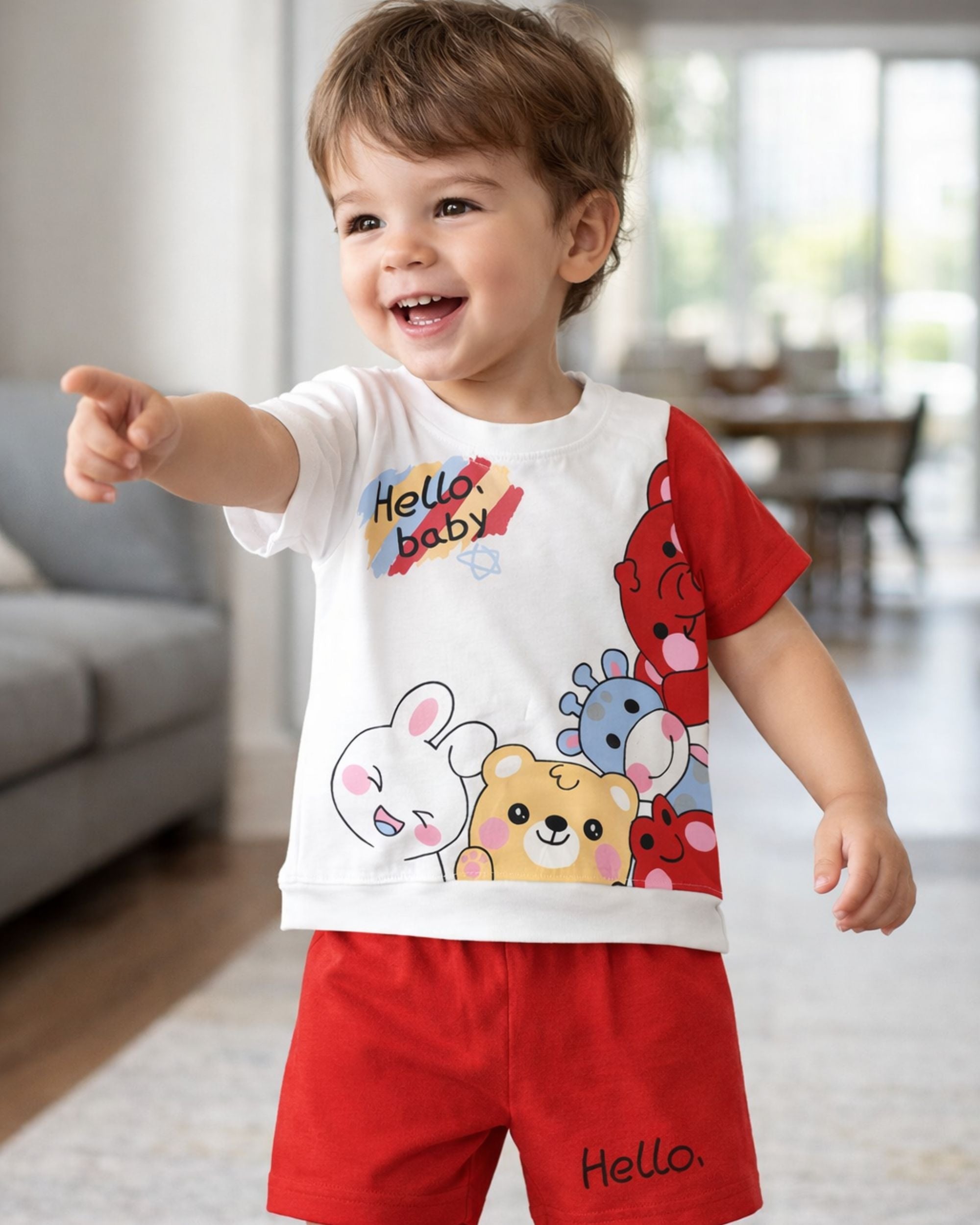 Baby Soft Cotton Baby Wear T-Shirt & Shorts Set