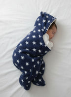 Soft Plush Winter Hooded Star Print Swaddle for Newborns