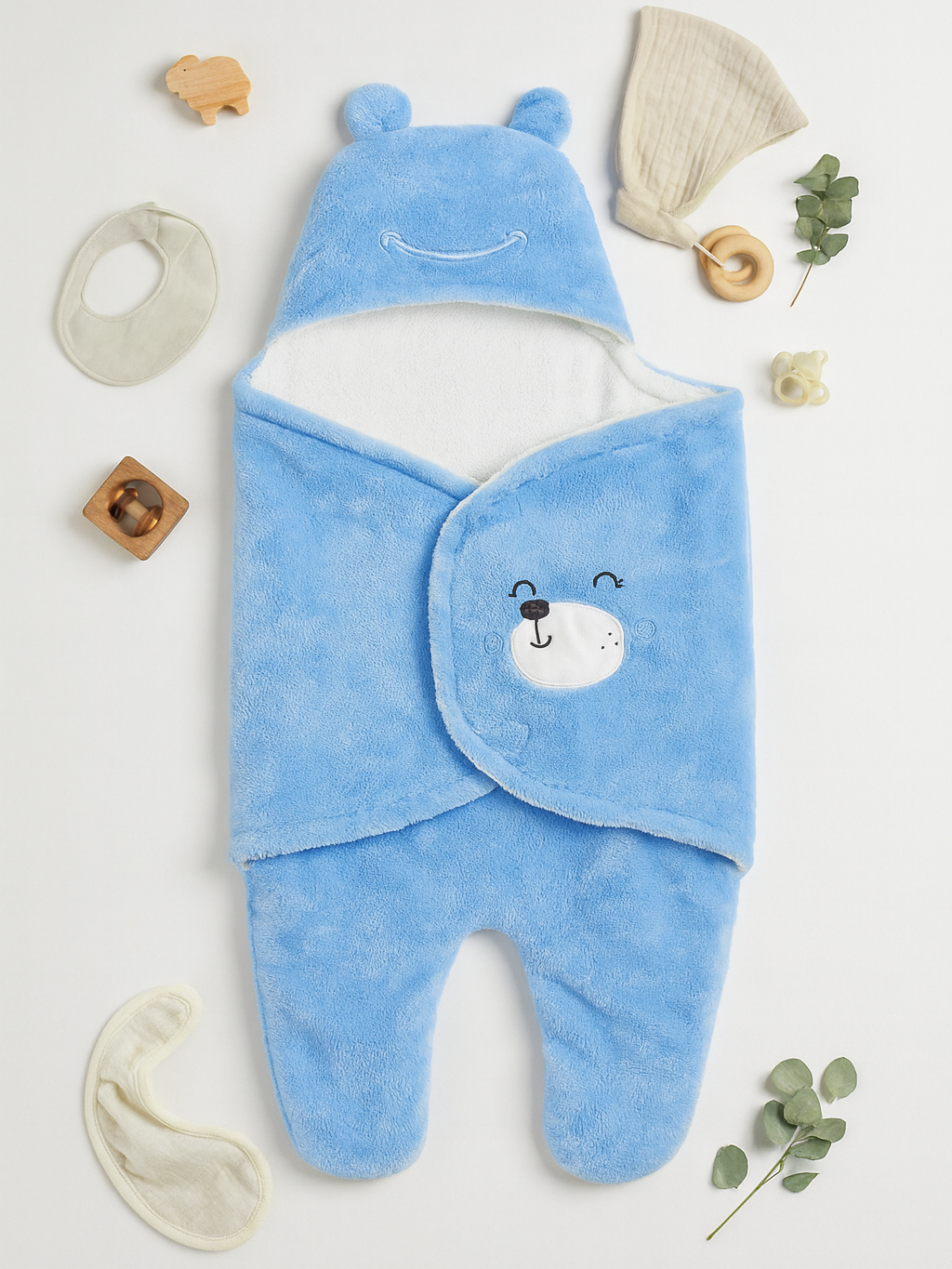 Cozy Cotton Hooded Baby Blanket for New Born