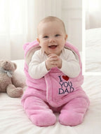 Cozy Cotton Hooded Swaddle for New Born - Daddy Hugs, All Day Long