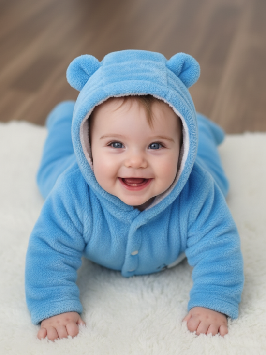 Babyzone Cozybear Fleece Printed Snowsuit
