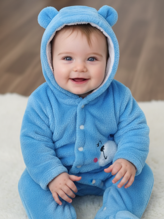 Babyzone Cozybear Fleece Printed Snowsuit